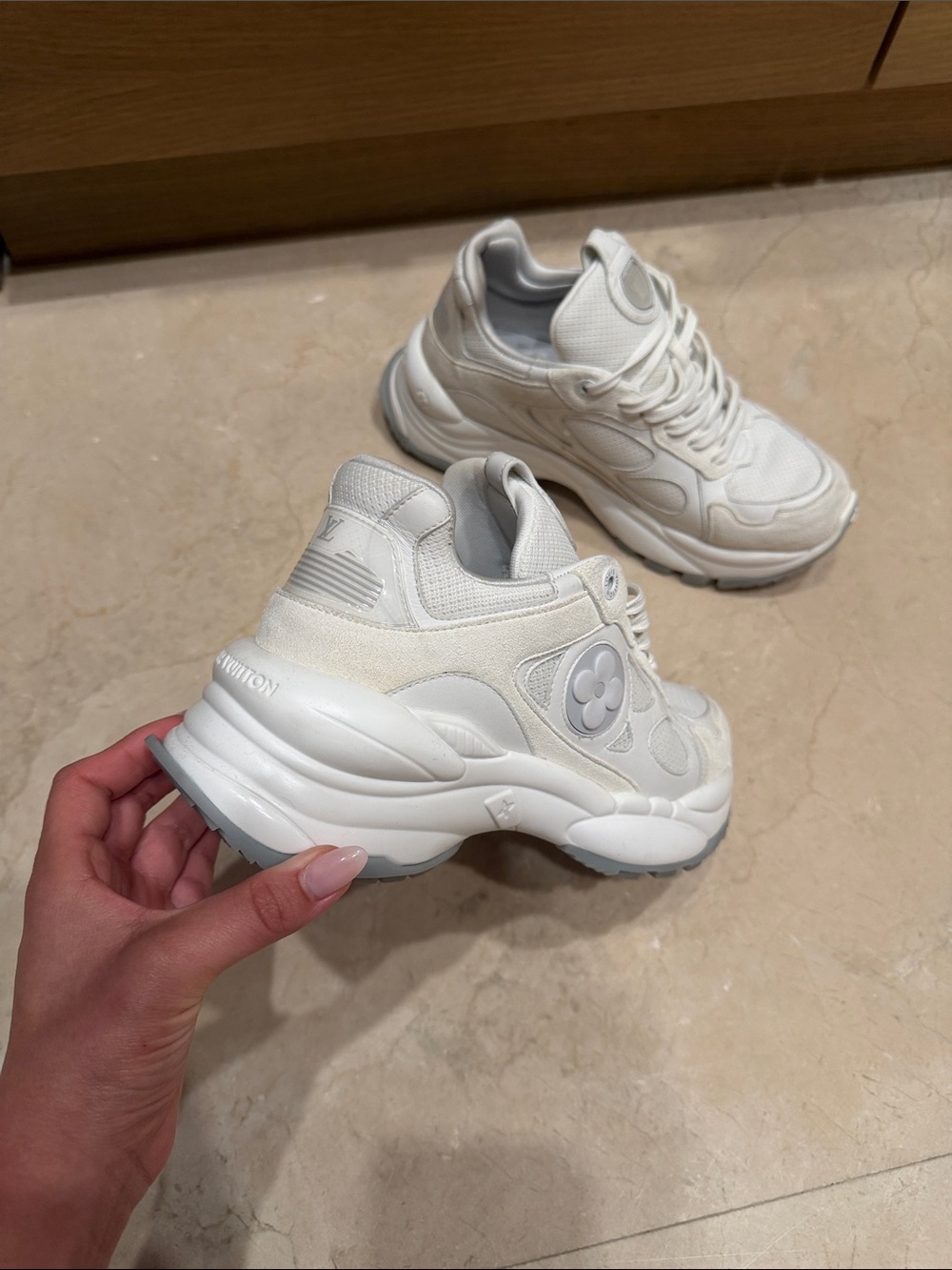 Louis Vuitton Cream-White Women's Chunky Sneakers - Picture 2 of 7
